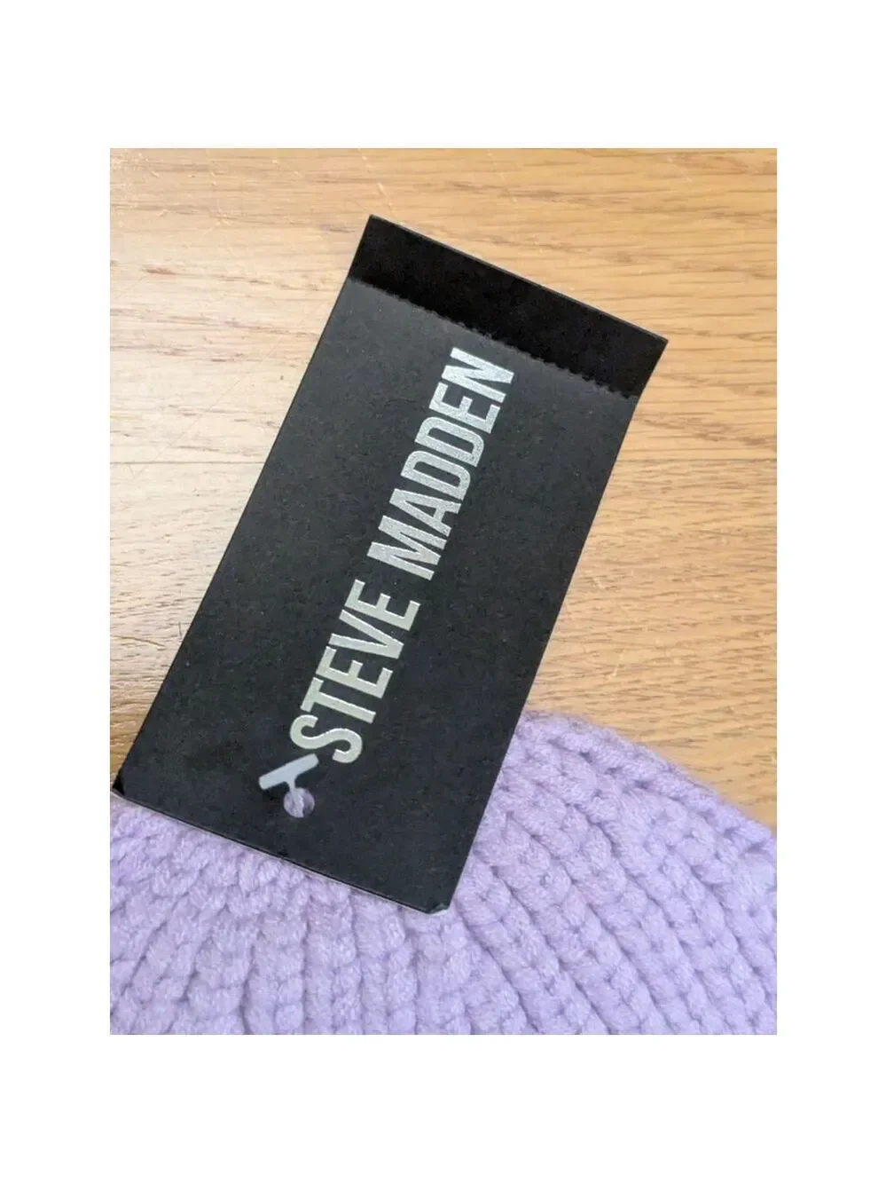 Steve Madden Lilac Ribbed Wide Cuff Beanie One Size NWT